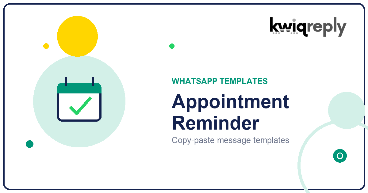 WhatsApp Appointment Reminder Templates (10 to Cut No-Shows)