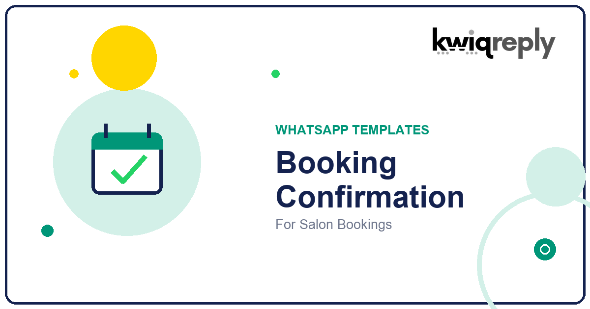 WhatsApp Booking Confirmation Templates for Salon Bookings (6 Examples)