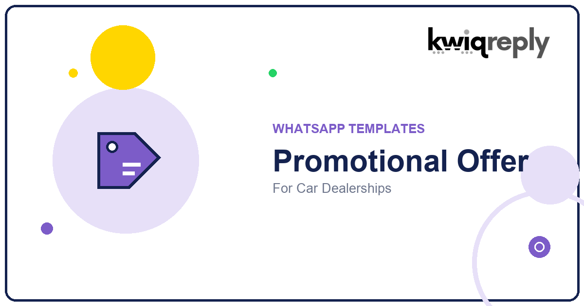 WhatsApp Promotional Offer Templates for Car Dealerships (6 Examples)