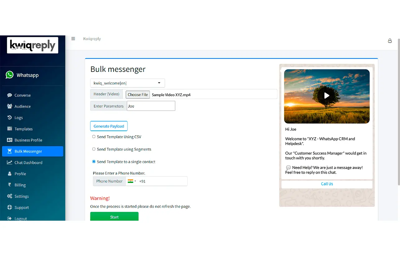 Bulk and Broadcast Messaging Dashboard by kwiqreply to increase revenue