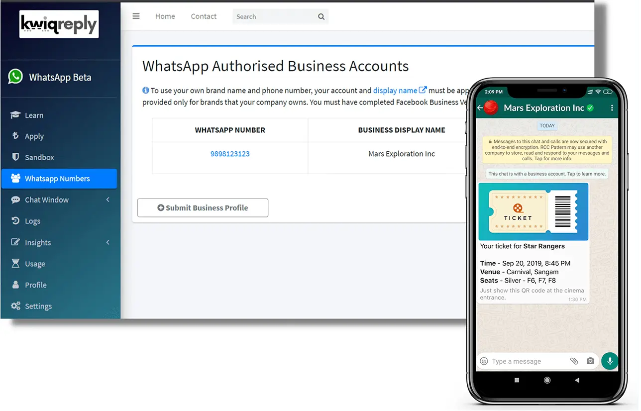 kwiqreply WhatsApp Business API Dashboard for Enterprises