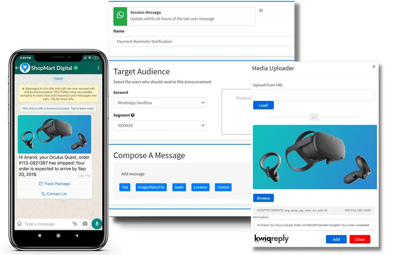 Media Rich Automated WhatsApp Messaging from kwiqreply